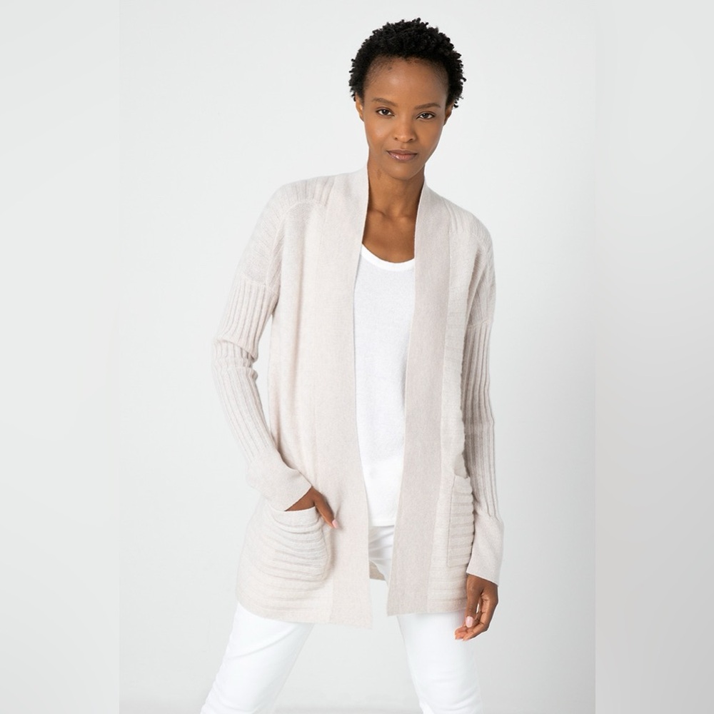 Kinross Lssc2-120 Open Cardigan W/pockets Great Used Condition 100%Cashmere Sm P